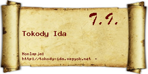 Tokody Ida névjegykártya